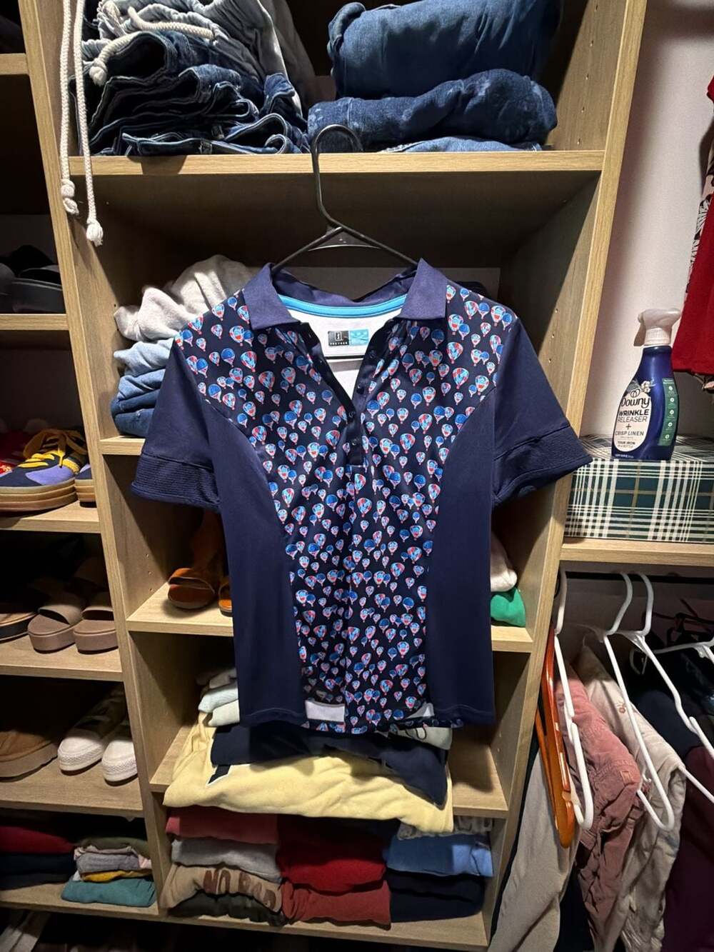 PGA Tour Women's Hot Air Balloon Print Short Sleeve Golf Polo